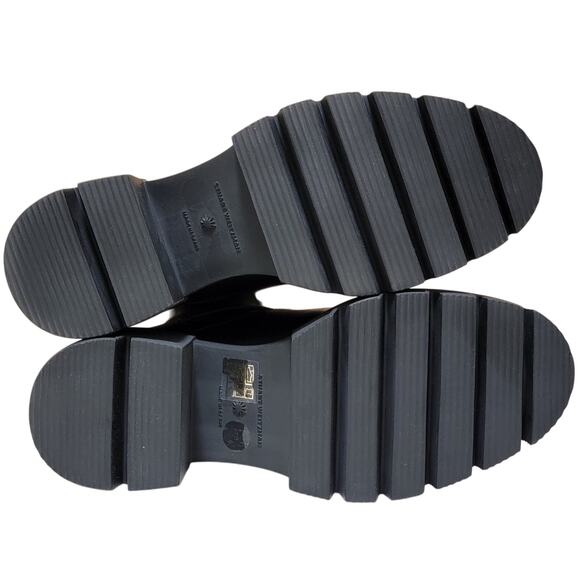 Stuart Weitzman Women Soho Moto Block Heel Booties Size US 7B Black Leather - Picture 5 of 6